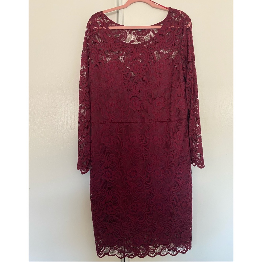Burgundy / Wine Lace Dress